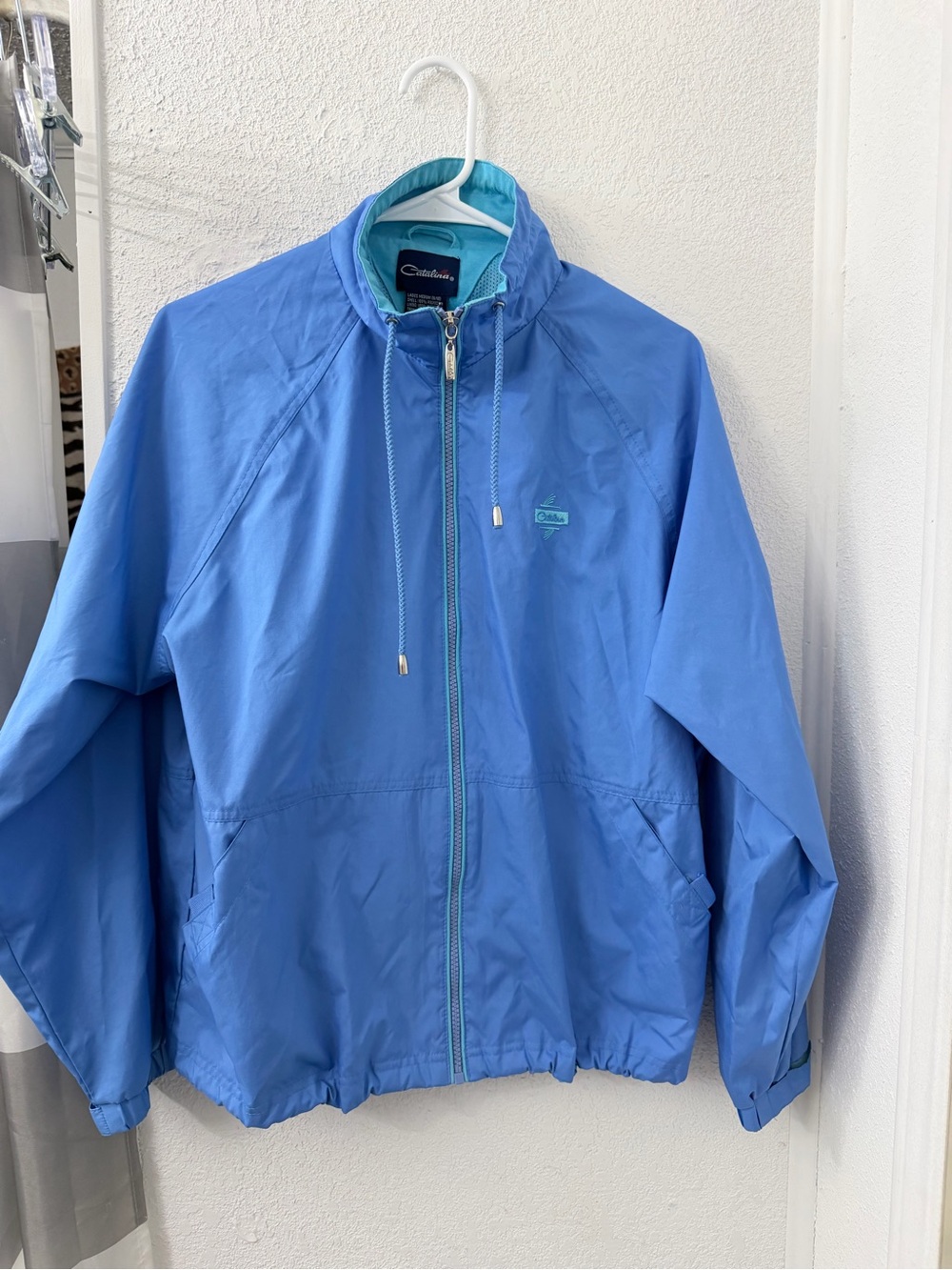 Vintage Catalina Sport Windbreaker - Sky Blue - Ladies Medium - 90s Retro